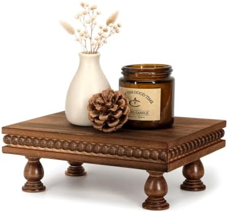 EOSAHR Pine Wood Display Riser with Bead for Home Decor, Vintage Brown by EOSAHR