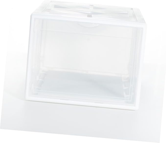 Luxshiny Plastic Basketball Shoe Box 36X26X20Cm White, Stackable Shoes Storage Container for Home Closet Organization