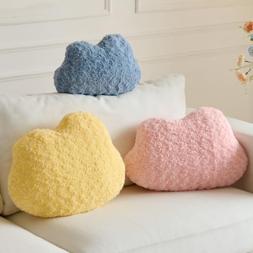 Cloud Throw Pillow, Decorative with Soft Plush, Grey Blue, 19.6 X 15.7" - Image 3