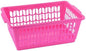 YBM HOME Plastic Perforated Storage Basket Bin Office Drawer, Shelf Desktop Countertop Tray Organizer 32-1188 (1, Pink)