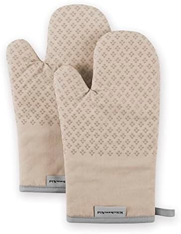 KitchenAid Asteroid Oven Mitt Set, 7"x12.5", Milkshake Tan, 2 Piece by Unknown