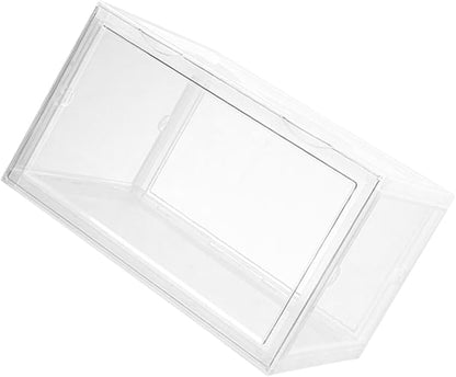 MAGICLULU Transparent Dustproof Shoe Storage Box Portable Organizer for Sneakers Sturdy Container with Buckle Closure for Home Closet Use Space-saving Design
