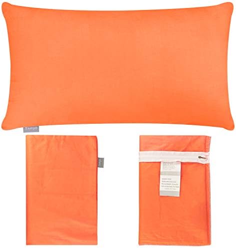 Thmyo 4-Pack 100% Cotton Lumbar Comfortable Solid Decorative Throw Pillow Case Rectangle Cushion Cover Sublimation Blank Pillow Covers Halloween DIY Throw Pillowcase(12x20inch/30x50cm,Orange) - Image 6