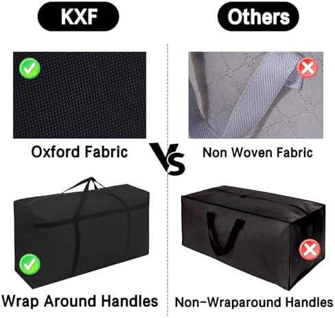 KXF Extra Large 180L Storage Bags with Handles Waterproof Durable Black Carry Bag Under Bed Organizer Duffelbag for Travel Moving Decorations Gym School - Image 6