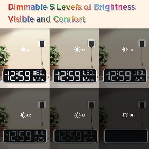 Peakeep Large Display Digital Alarm Clock for Bedroom with Date Day of Week - Image 4