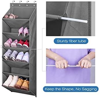Over The Door Shoe Organizer with Large Deep Pockets Door Shoe Rack for Narrow Door Hanging Multifunction Shoe Holder for Dorm Closet Door