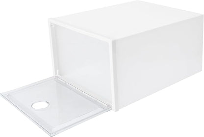 BESPORTBLE Stackable Plastic Shoe Storage Box 34x18x25cm, Dustproof and Anti-oxidation Sneaker Organizer for Home Closet, Sturdy Footwear Storage Case with Front Opening