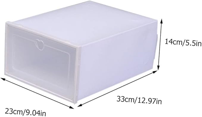 PRETYZOOM 4Pcs Capacity Transparent Thickened Plastic Storage Case with Clamshell Design Drawer Type Shoes Container Shaped Lid for Seasonal Shoe Organization Dust