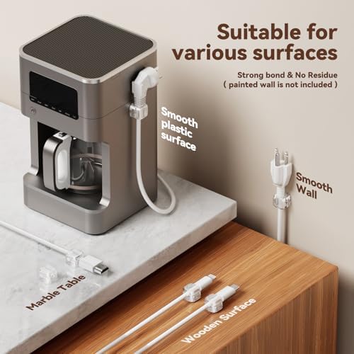 12Pack Cable Clips Cord Organizer for Desk, 360° Rotatable, Clear - Image 7
