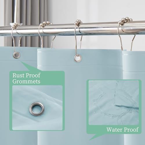 Mrs Awesome Light Blue Shower Curtain Liner with 3 Magnets, 72x72 - Image 4