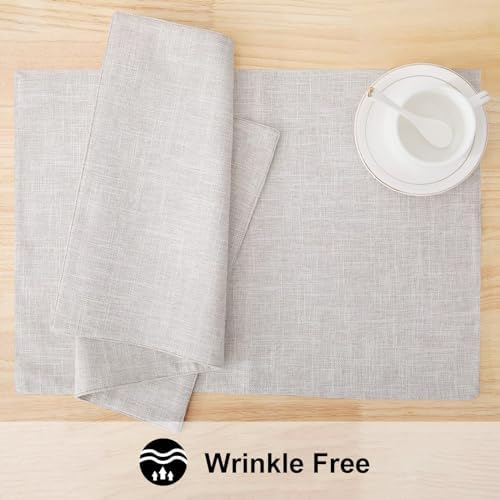 homing Faux Cotton Linen Placemats Set of 6, Cloth Dining Table Mats - Image 5