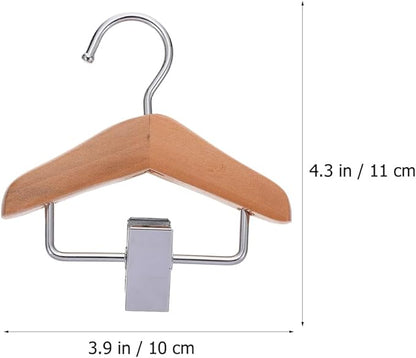 ORFOFE Pet Clothes Hook Set 2-Pack Wooden Small Hangers for Dog and Cat Apparel Compact Closet Organizer Lightweight and Durable for Home and Pet Shop
