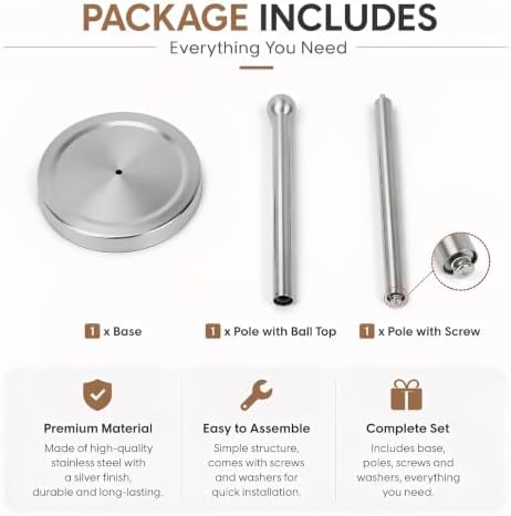 Toilet Paper Holder Stand for 4 or 5 Rolls - Brushed Nickel - Image 6