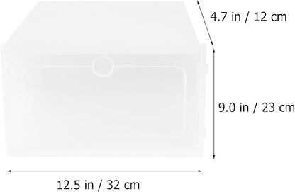 Alipis 6pcs Transparent Stackable Shoes Storage Box Plastic Shoe Containers for Closet Organization Design for Easy Access and Space Saving