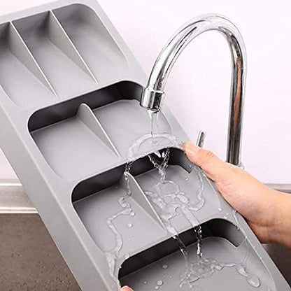 Silverware Organizer Storage Tray,Cutlery Expandable Organizer for Kitchen Drawer Holding Flatware Spoons Forks