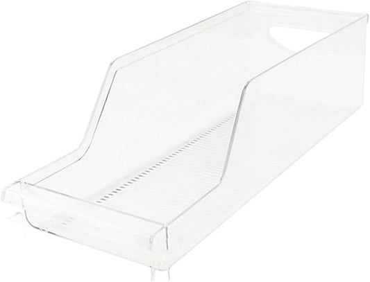 Zerodeko Beverage Storage Rack Organizer for Refrigerator – Beverage Can Dispenser Removable Divider Plastic for Pantry and Kitchen 6-Can Capacity