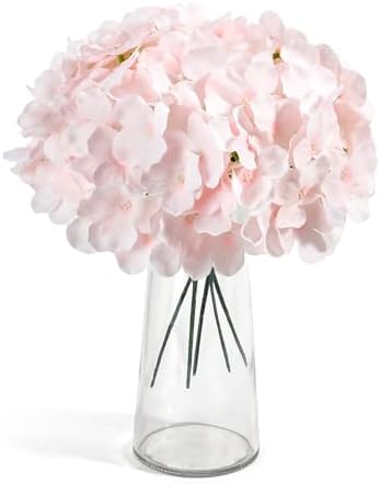 Auihiay 46Pcs Pink Hydrangea Artificial Flowers Silk Hydrangeas - Image 3