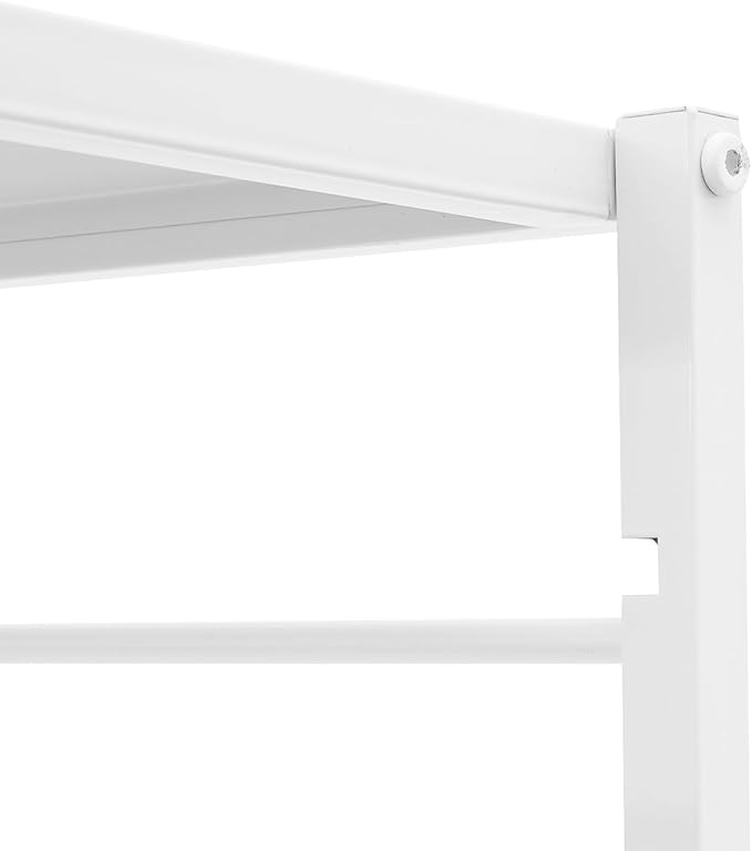 Double-Sided 16 Tier Ribbon Rack, Large Capacity Rolling Ribbon Wrapping Paper Organizer w/Top Shelf & Basket, Movable Metal Storage Cart for Home Retail Studio, 39"x13"x59" (White)