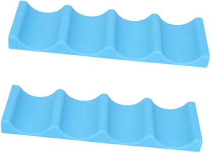 Unomor 2pcs Blue Silicone Beverage Storage Rack Fridge Organizer for Wine Beer Bottles Lightweight Easy to Clean for Party Bars and Picnic Tables