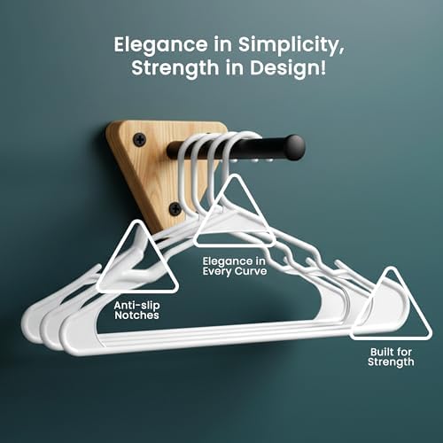 Utopia Home Plastic Hangers 20 Pack – Space Saving Clothes Hanger White - Image 5