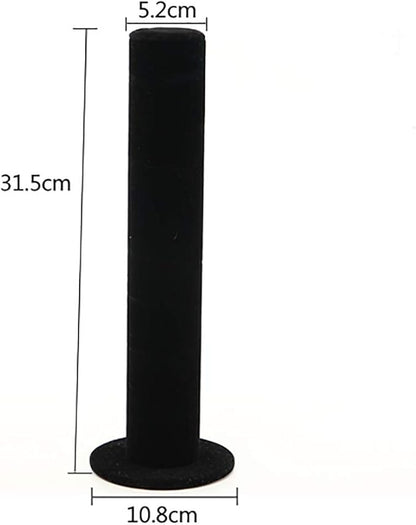 GSHLLO Vertical Tower Hair Tie Scrunchie Organizer Holder Bracelet Display Stand Holder Rack Black Velet