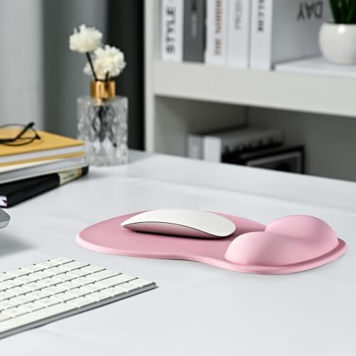 EooCoo Pink Mouse Pad with Gel Wrist Rest, Ergonomic Cute Mousepad - Image 7