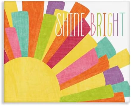 Stupell Home Décor Shine Bright Colorful Sun Illustration Stretched Canvas Wall Art, 16 x 1.5 x 20, Proudly Made in USA by StupellIndustries