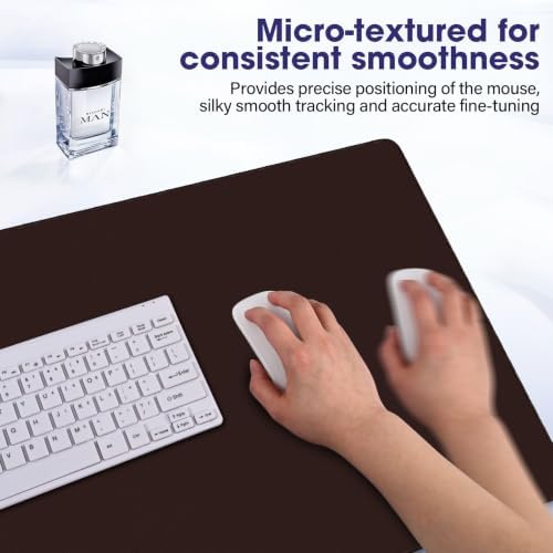 31.5" x 15.7" Waterproof Fabric Mouse Mat, Rubber Anti-Slip Base, Brown - Image 4