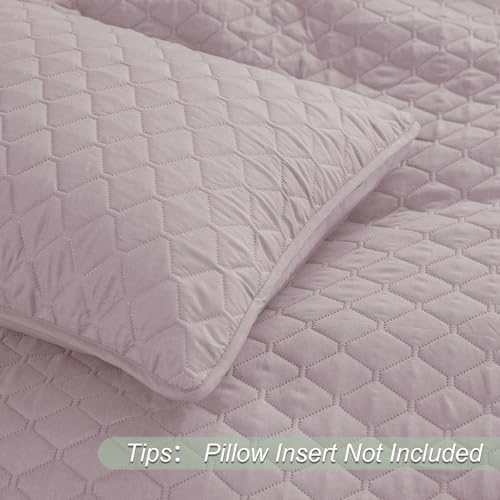 Exclusivo Mezcla Reversible California King Quilt Set, Lilac Ash - Image 5
