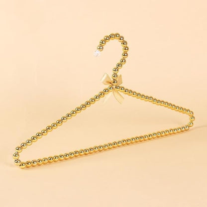 6-Piece Pearl Clothes Hanger Set Wedding Hanger Bridal Bridesmaid Hangers for Wedding Dress Standard Pearl Hangers (Gold, 6)
