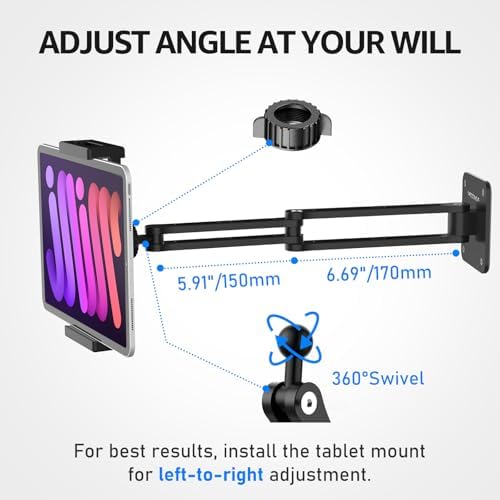 Urmust Ipad Wall Mount Stand Tablet Wall Mount Holder, 4.7-13" - Image 2