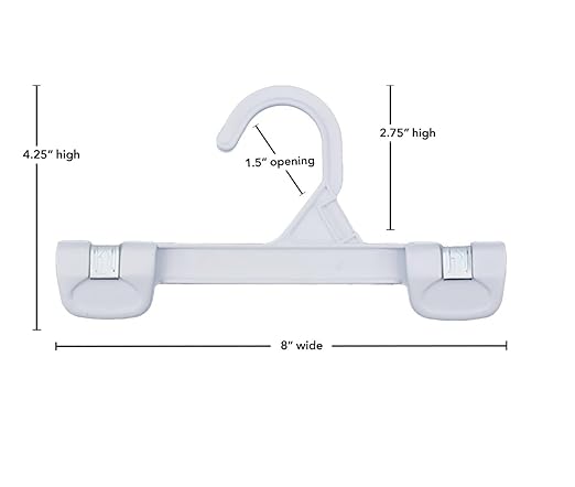 NAHANCO 1681/8W Snap Grip Plastic Hook Skirt/Slack Hanger, 8", White (Pack of 200)