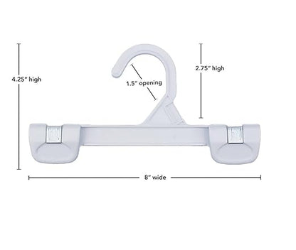 NAHANCO 1681/8W Snap Grip Plastic Hook Skirt/Slack Hanger, 8", White (Pack of 200)