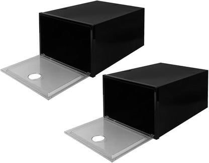 MAGICLULU 6Pcs Stacked Shoe Storage Boxes PP Plastic Organizers for Sneakers Space Saving Design Capacity and Wear Shoe Cases for Home Use
