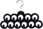 Velvet Scarf Storage Organizer for Closet (Pack of 3), Black | by Home Basics | Scarf Holder for Scarves and Ties | Slim Scarf Hangar Useful for Belts and Jewelry