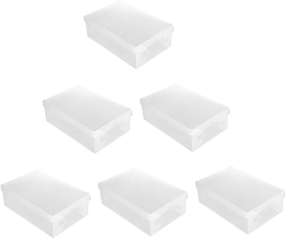 CHILDWEET 6pcs Shoe Storage Case Lids Plastic Shoe Boxes for Home Closet Office Dustproof