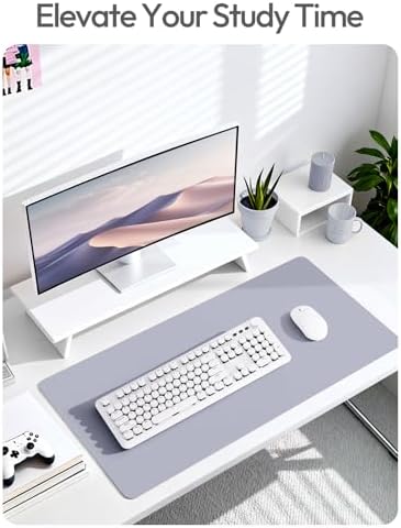YSAGi Leather Desk Pad Protector, Office Desk Mat, Large Mouse Pad, Non-Slip PU Leather Desk Blotter, Laptop Desk Pad, Waterproof Desk Writing Pad for Office and Home (Soft Lavender, 23.6" x 13.8") - Image 6