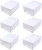 Zerodeko 6pcs Transparent Stackable Shoe Boxes Drawer Type Plastic Storage Containers with Breathable Design for Mens Shoes Dustproof Organizer