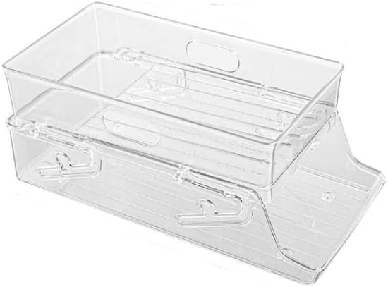 Stretchable Double Layer Rolling Refrigerator Drink Holder Storage Box Can Storage for Refrigerator Self Pushing 11 Cans