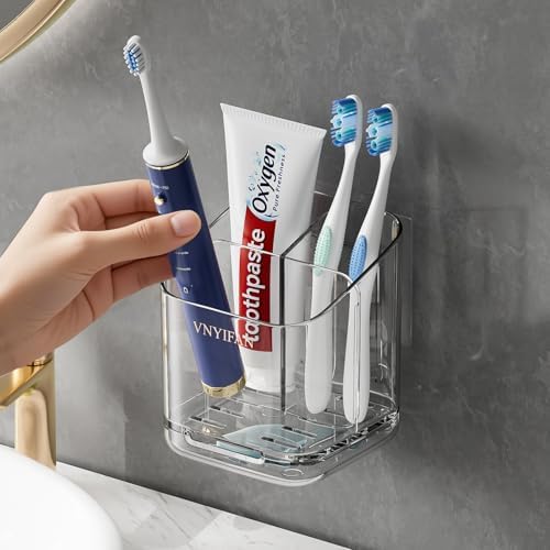 3 Slots Detachable Toothbrush Holders Wall Mounted for Bathrooms by VNYIFAN