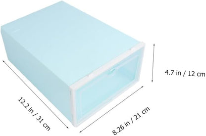 Healeved 6pcs Stackable Shoes Storage Boxes with White Frame Plastic Shoe Containers for Women’s Closet Organization