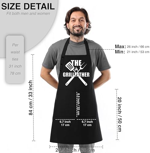 TOSHEX Kitchen Apron Cotton Waterdrop Resistant Adjustable Button Women Men - Image 6