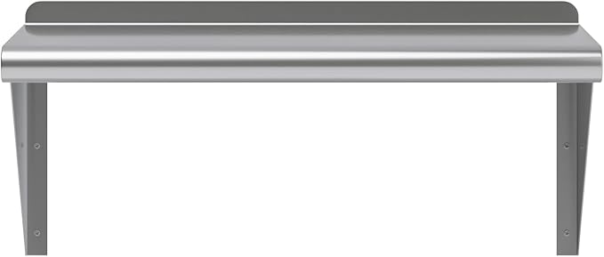 AmGood 12 in. x 24 in. Stainless Steel Wall Shelf | NSF | Metal Shelving | Garage, Laundry, Storage, Utility Room | Restaurant, Commercial Kitchen