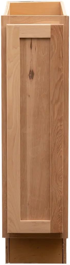 Quicklock RTA (Ready-to-Assemble) | Base Kitchen Cabinets - Shaker Style | Made in America (Raw Hickory, 9" Wx34.5 Hx24 D Base)