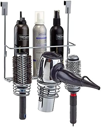 Home Intuition Hair Styling Station Organizer, Over The Cabinet Door (Silver)