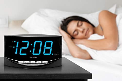 Sharp Digital Alarm Clock, 2" Jumbo Blue LED Display, High/Low Volume - Image 5