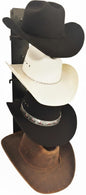 American Made Crown Up 4 Hat Cowboy Hat Rack – Wall Mounted Black