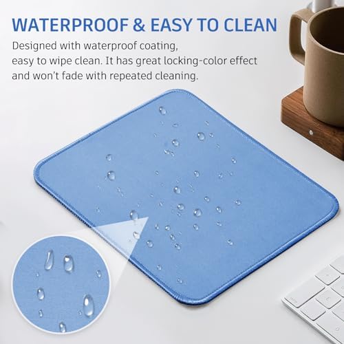 Blue Mouse Pad, 10.2 x 8.2 Inch, 3mm Thick, Non-Slip, Ultra-Smooth, Waterproof, Dustproof, Suitable for Office and Gaming - Image 6