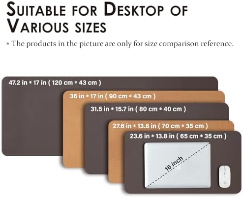 Large Cork Desk Mat - 47.2"x 17" Desk Pad for Office and Home - Ideal for Large Mouse Pad and Desk Mats on Top of Desks(Coffee) - Image 5