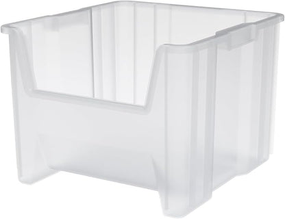 Akro-Mils 13018 Stak-N-Store Stackable Storage Bins, Heavy Duty Garage Storage Containers, Open Front Plastic Organizer for Tools, Shelves, Closet Organizer, 17-1/2" x 16-1/2" x 12-1/2", Clear, 2-Pack